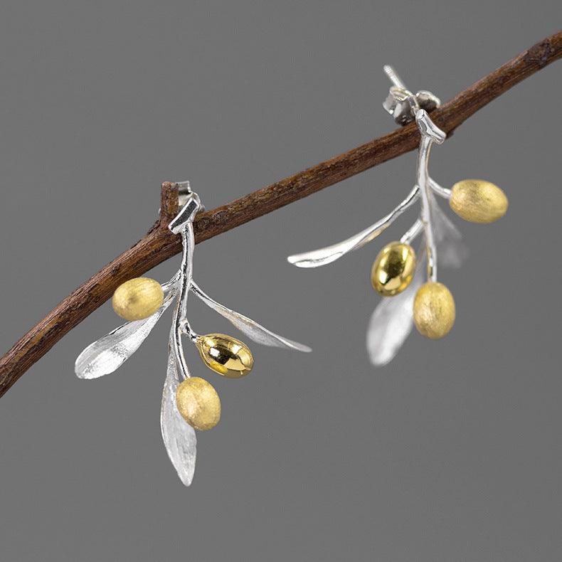 Sterling Silver Elegant Olive Studs