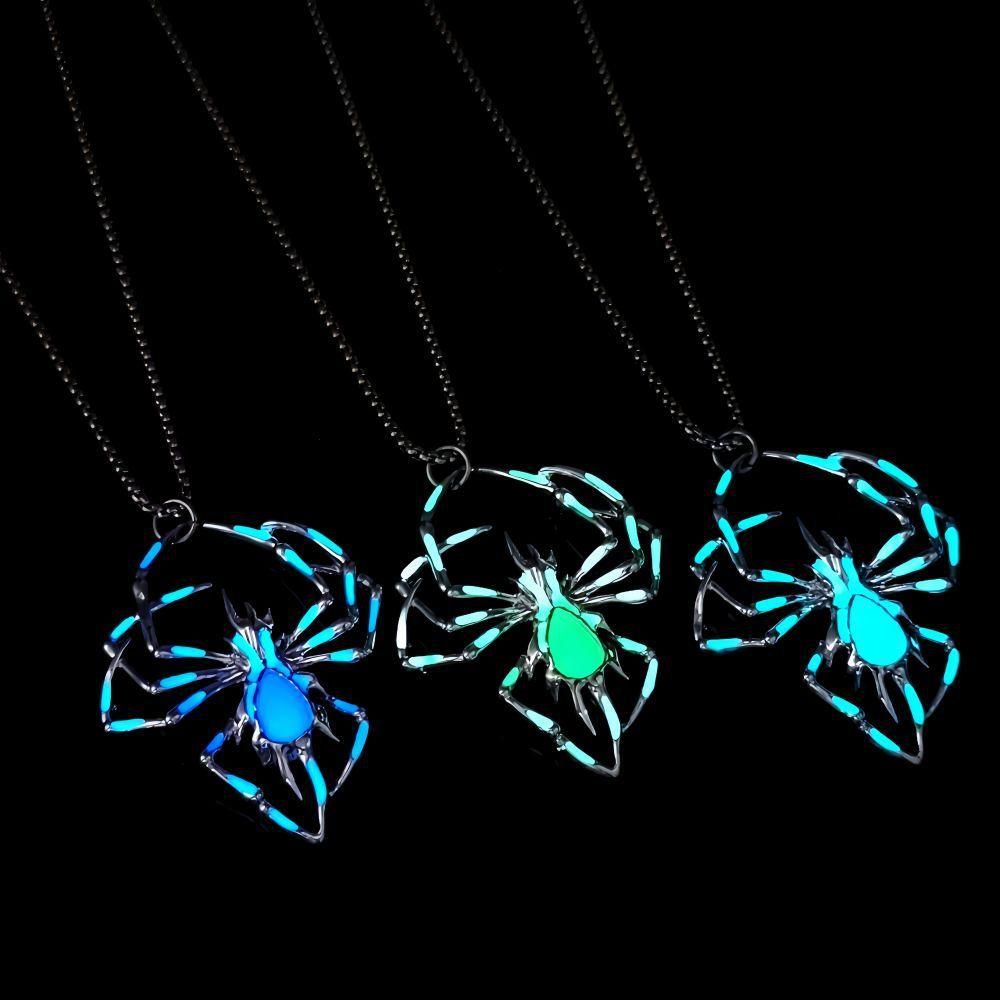 Luminous Spider Necklace - Vintage Glowing Jewelry