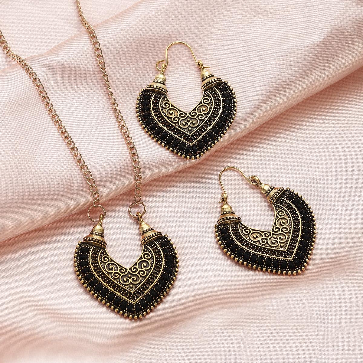 Colored Rope - Earrings Necklace Two-Piece Set