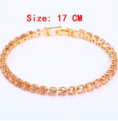 Cubic Zirconia Tennis Bracelet | Daily Wear Champagne 17cm