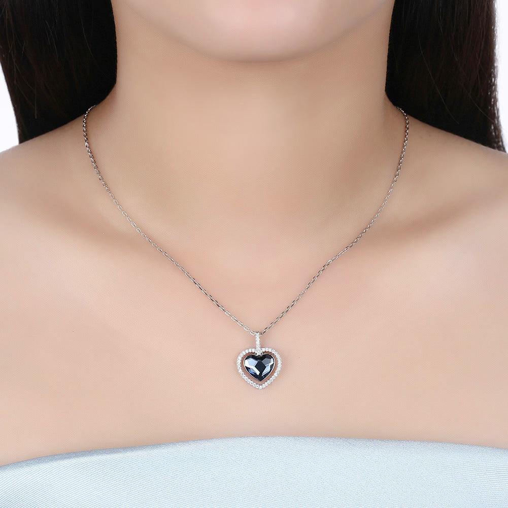 S925 Sterling Silver Crystal Necklace