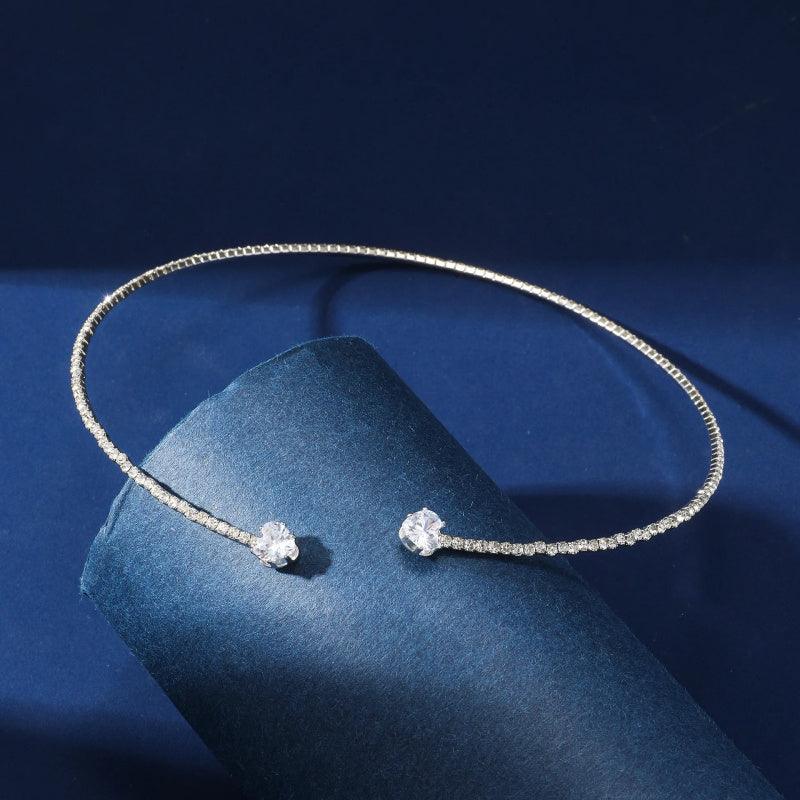 Rhinestone Heart Collar Necklace | Fashion Wear
