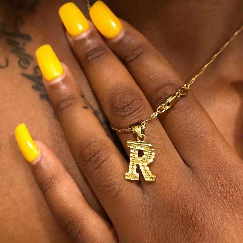 26 Letters Gold-Plated Pendant Necklace | Casual Collection