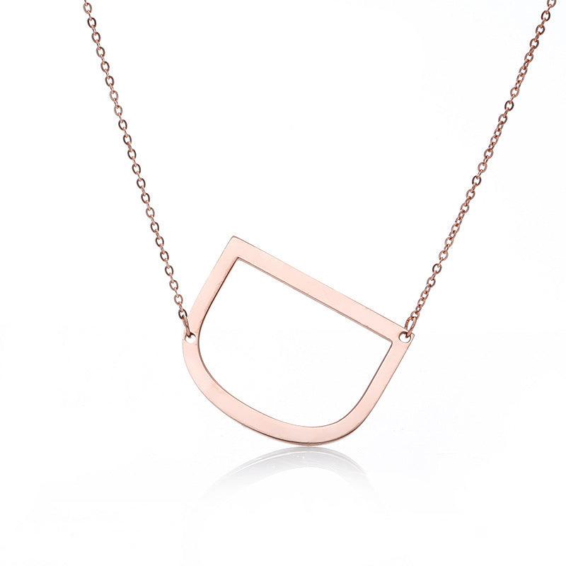 Initial Letter Pendant & Necklace | Gold Plated Rose Gold D