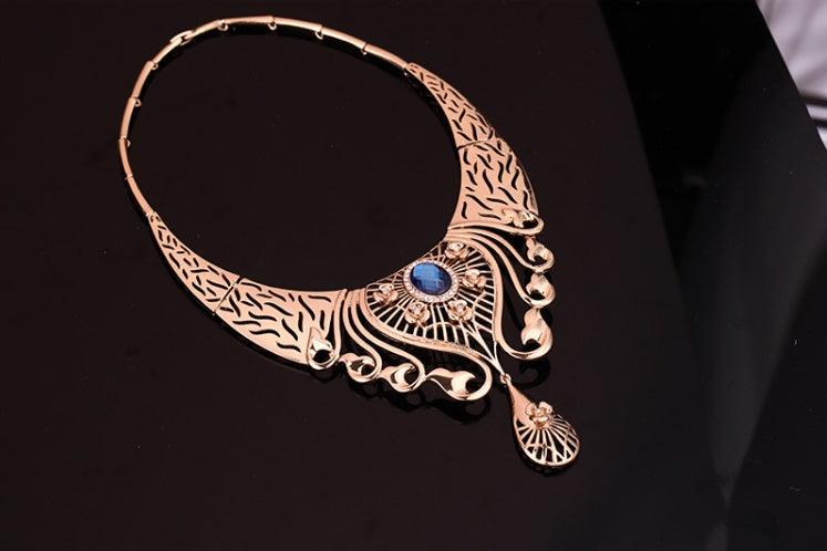 Peacock Rhinestone Two-Piece Necklace Set