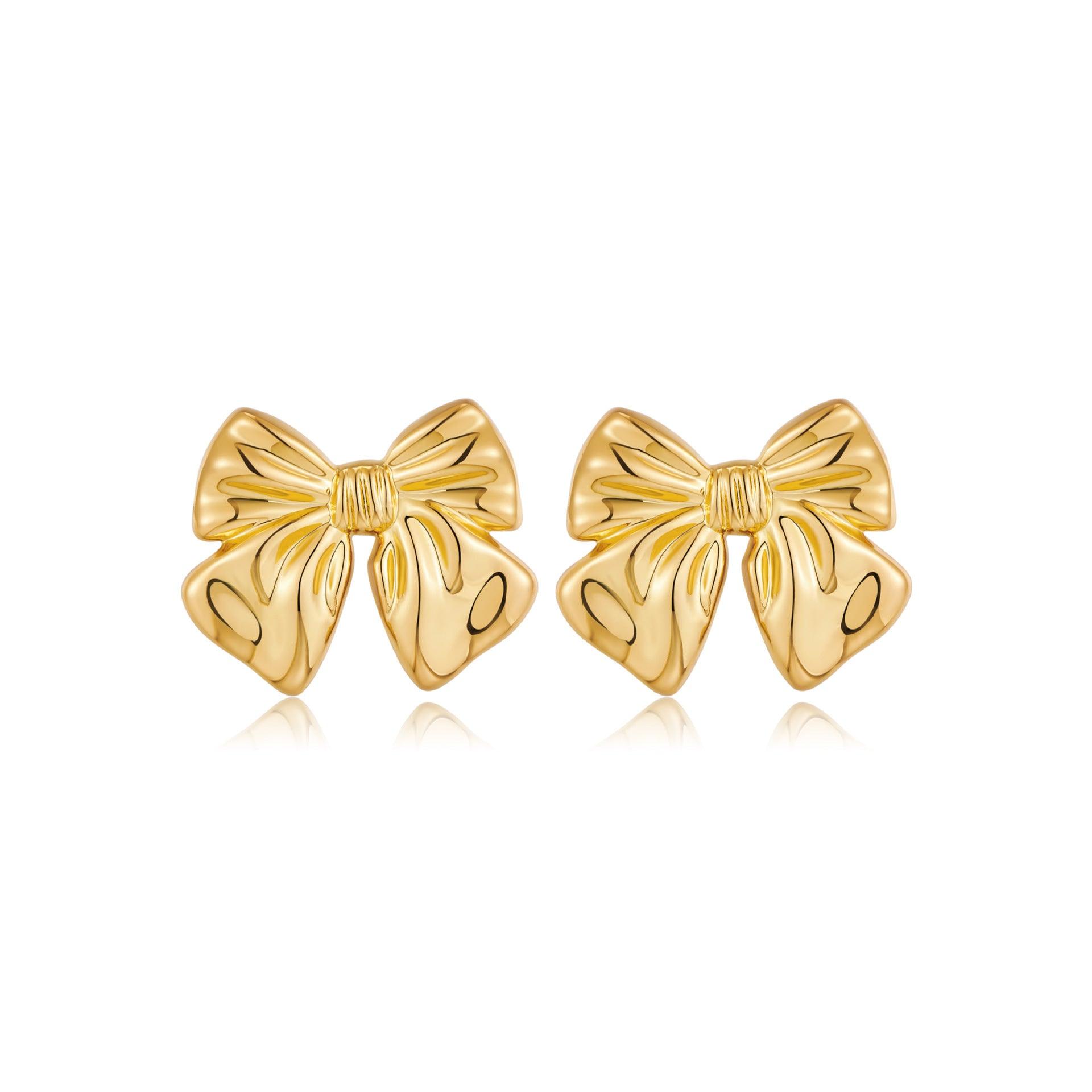 Bow Earrings Copper Plating | Daily Wear