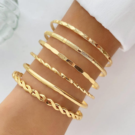 Bohemian Metal Geometric Bracelet Set | Fashion Collection A