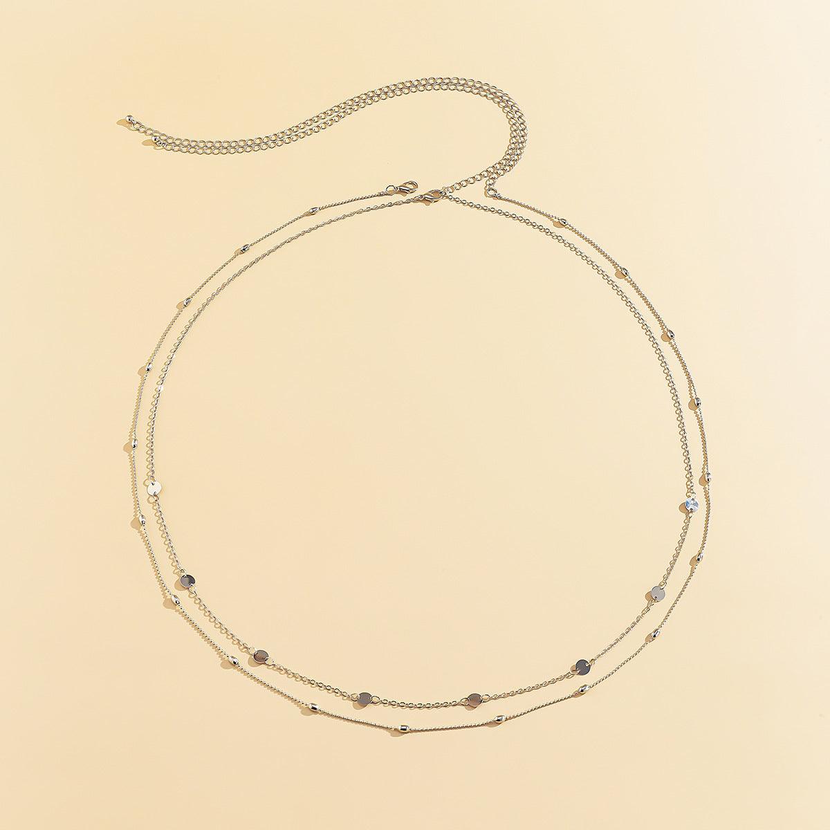 Belly Sexy Body Double Layers Chain | Party Wear Silver