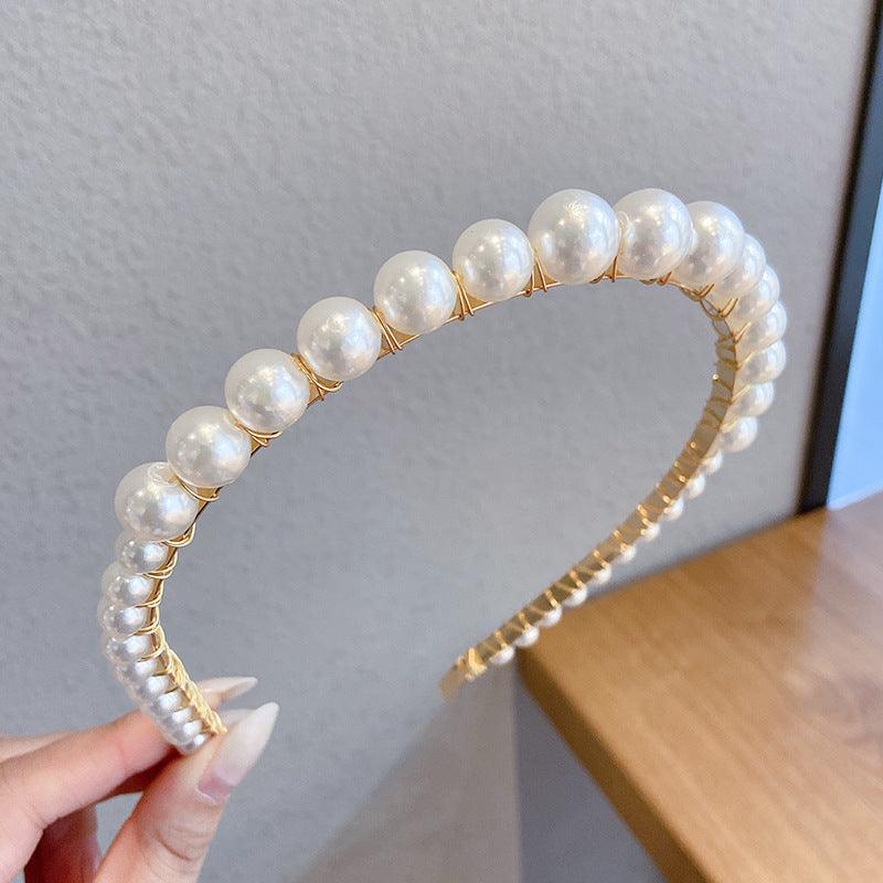 Elegant Thin Pearl Headband | Daily Wear A