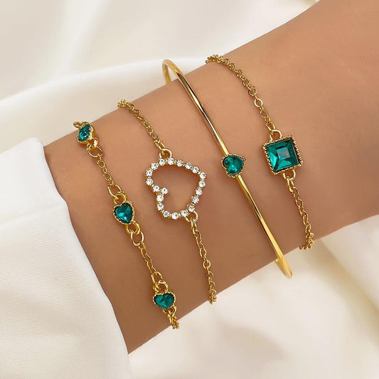 Vintage Inlaid Lvzuan Square Bracelet | Fashion Wear