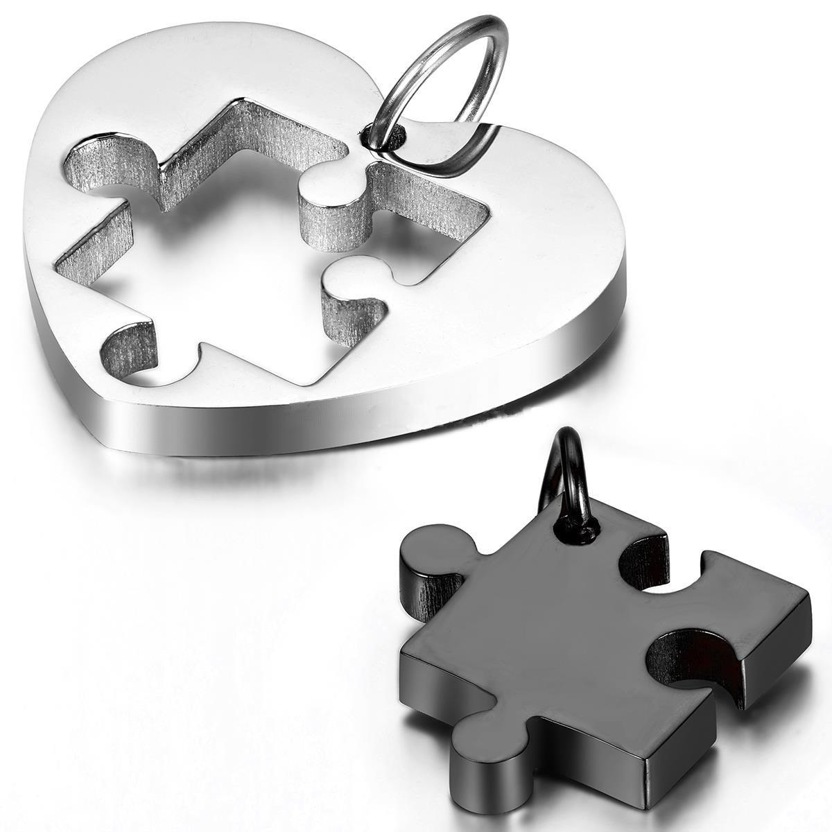 Love Pendant Necklace | Couple Jewelry Black