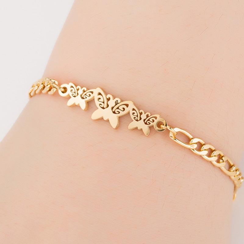 Golden Charms Bracelet For Woring Women Butterfly