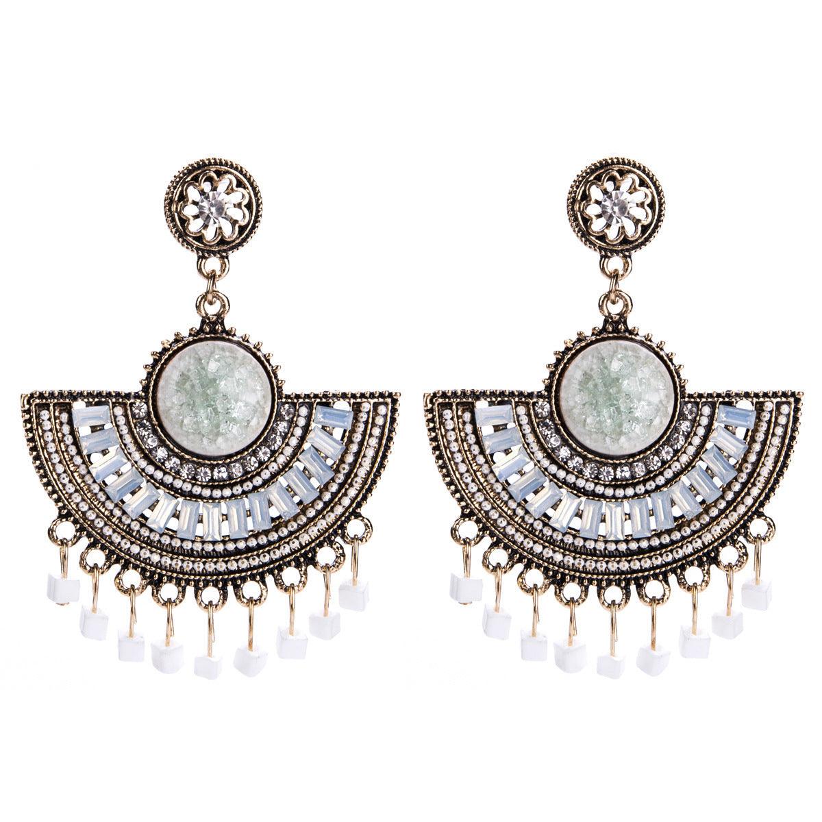 Elegant Bohemian Tassel Earrings For Women white