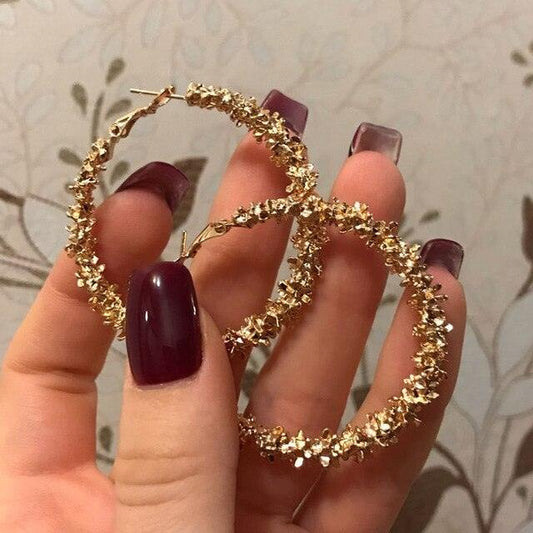 Golden Round Earrings