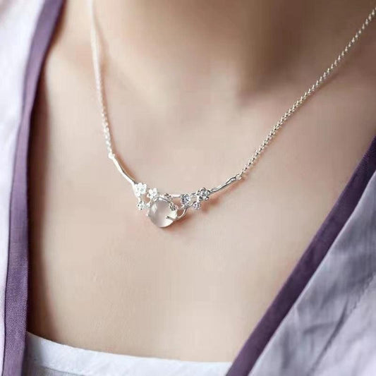 Moon Shadow Necklace In 925 Sterling Silver | Daily Wear