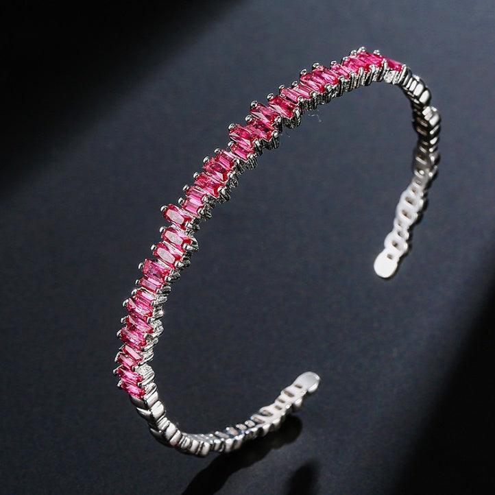 Light Luxury Micro-inlaid Zircon Bracelet | Fashion Jewelry Red