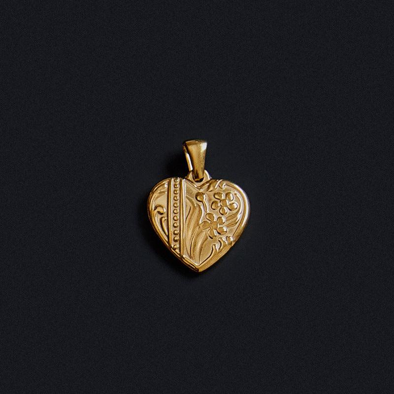 Cross Peach Heart Pendant - Daily Wear F