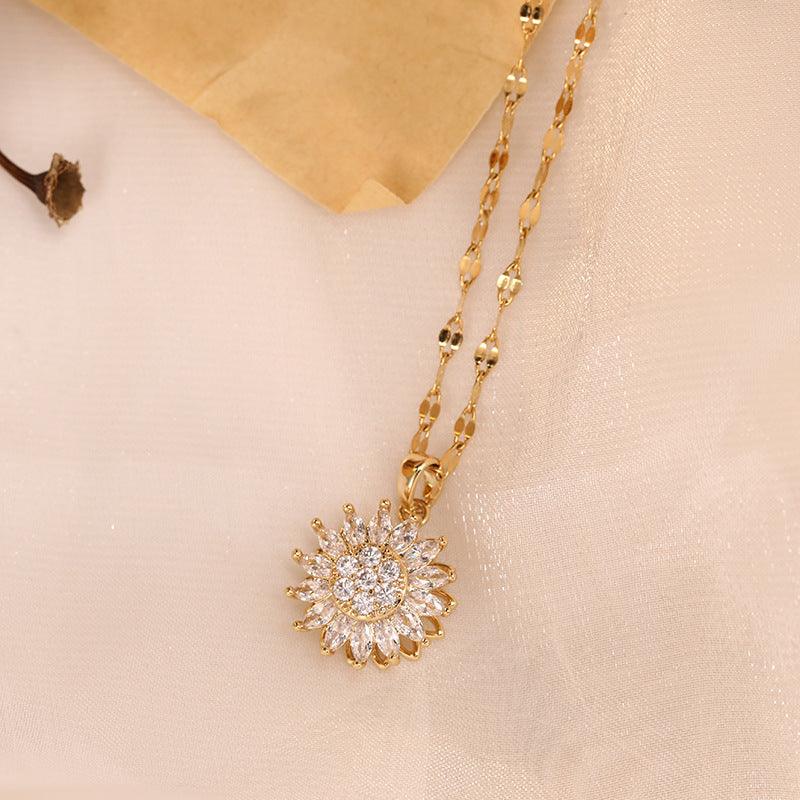Rotatable Sunflower Necklace | Daily Wear