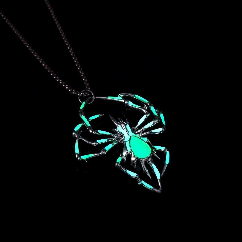 Luminous Spider Necklace - Vintage Glowing Jewelry