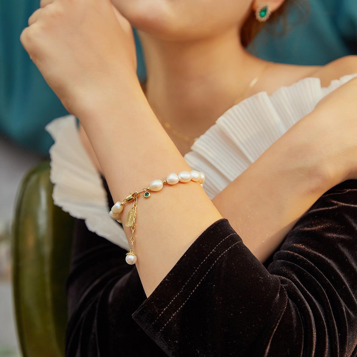 Elegant Zircon Pearl Bracelet | Fashion Luxury Jewelry