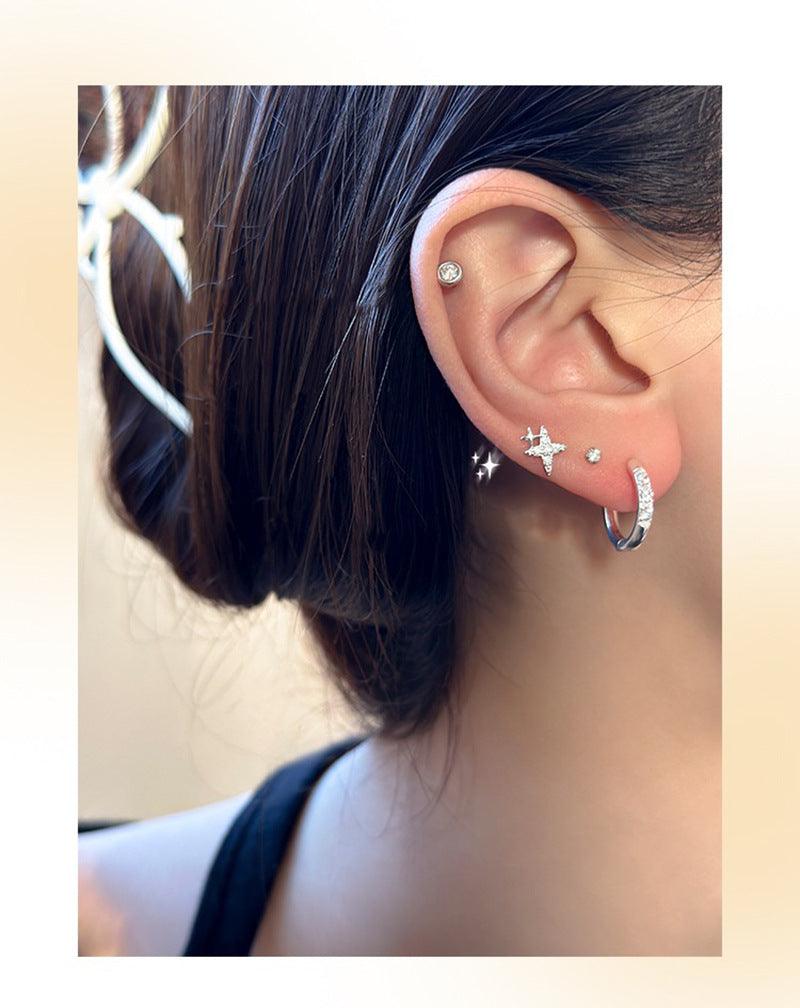 Geometric Rhinestone Zircon Ear Clip Simple Jewelry