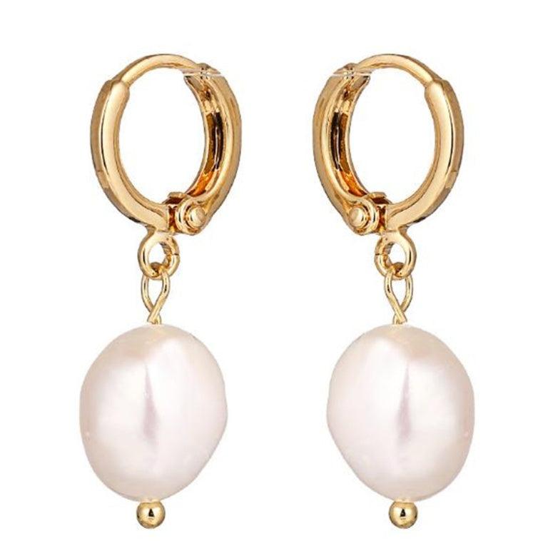 Elegant Pearl Earrings | Daily Wear Golden