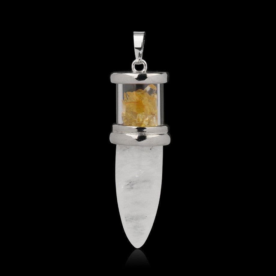 Elegant Crystal Pendant Necklace | Fashion Wear White Yellow