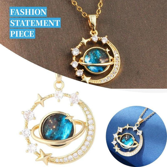 Starry Sky Planet Astronaut Necklace | Daily Wear Necklace