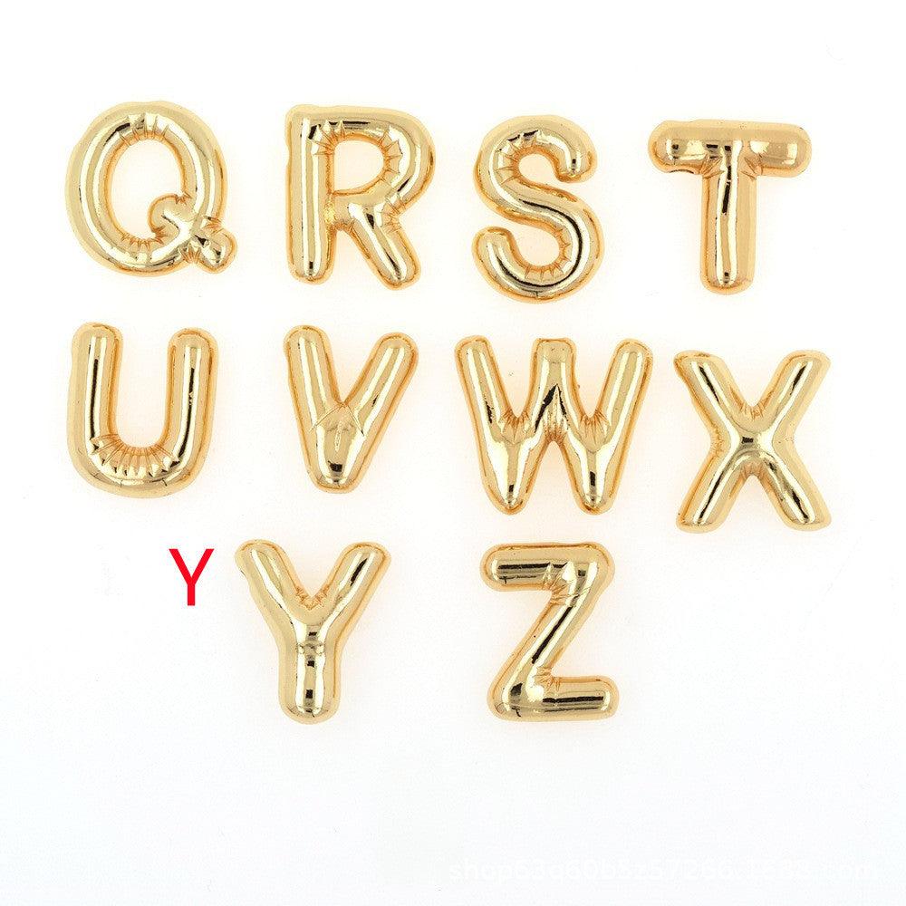 Glossy Letters Pendant Necklace | Fashion Wear Y Gold