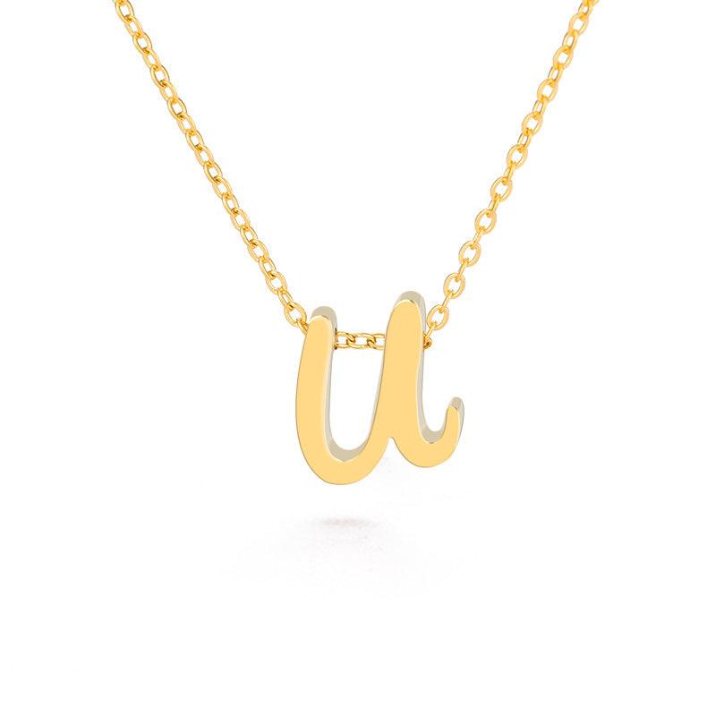 Small Hollow Letter Necklace | 2025 U