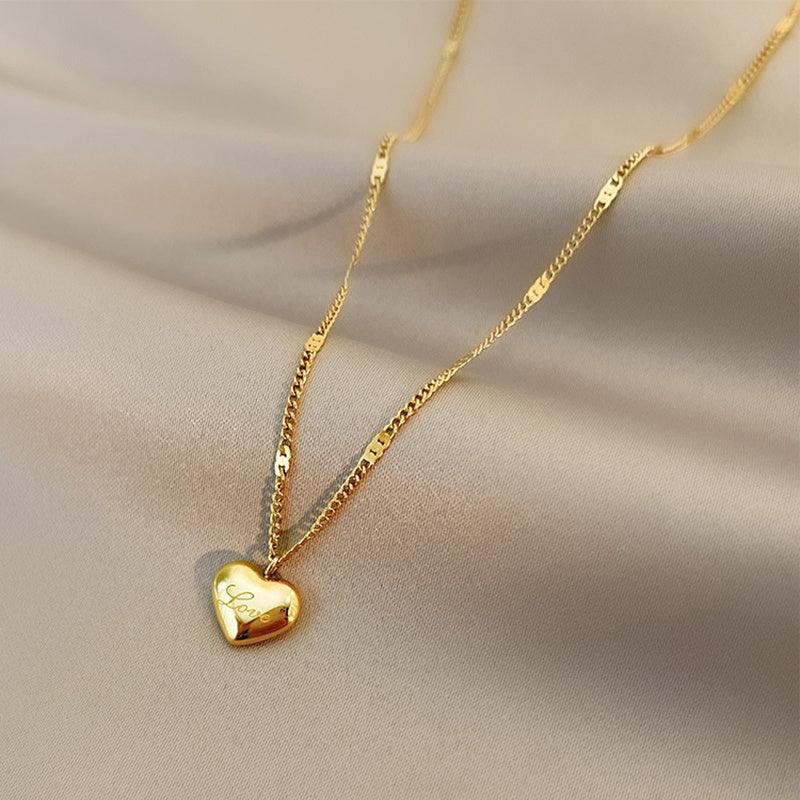 Vintage Simple Love Heart Pendant Necklace | Fashion Jewelry Gold