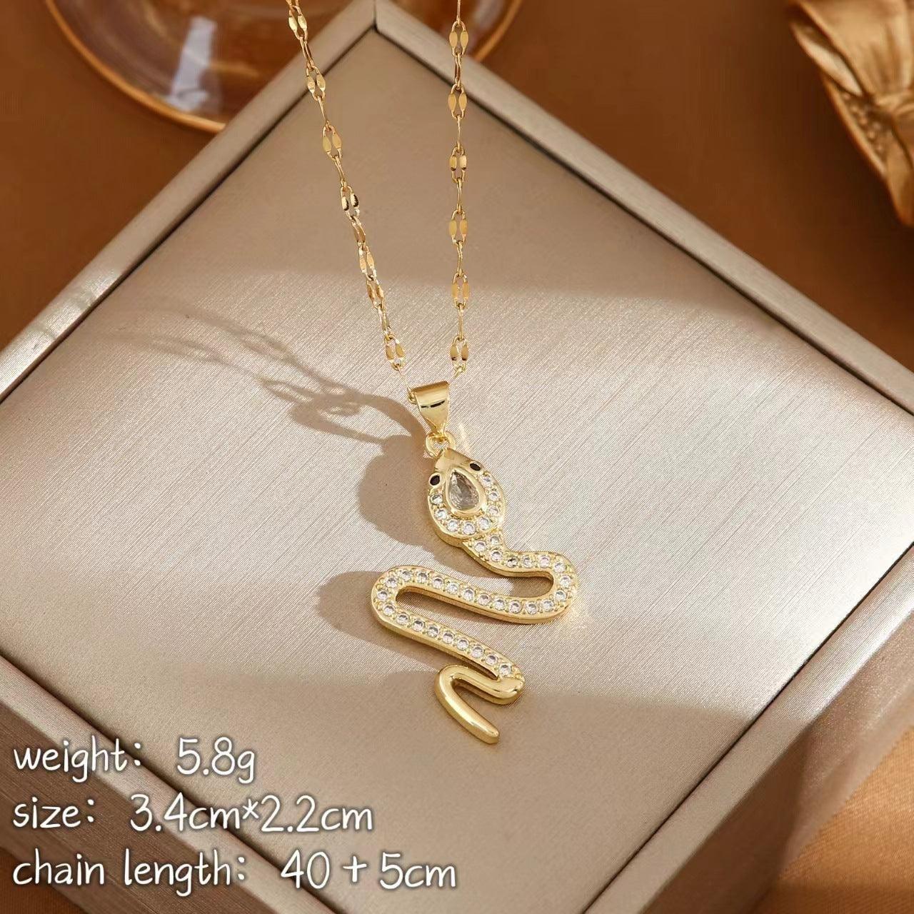 Snake Rhinestone Necklace | Fashion Jewelry