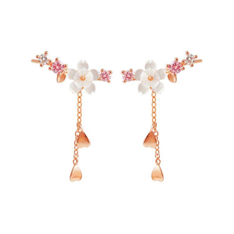 Elegant Flower Earrings | Daily Wear Golden