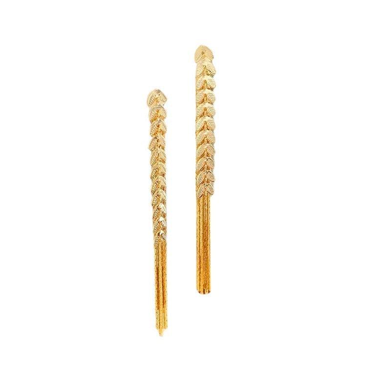 Wheat Long Fringe Earrings | Daily Wear