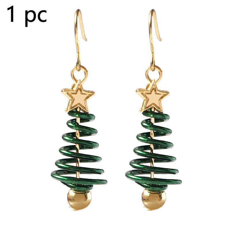Bohemian Creative Curved Wavy Earrings | Daily Wear Green Earrings