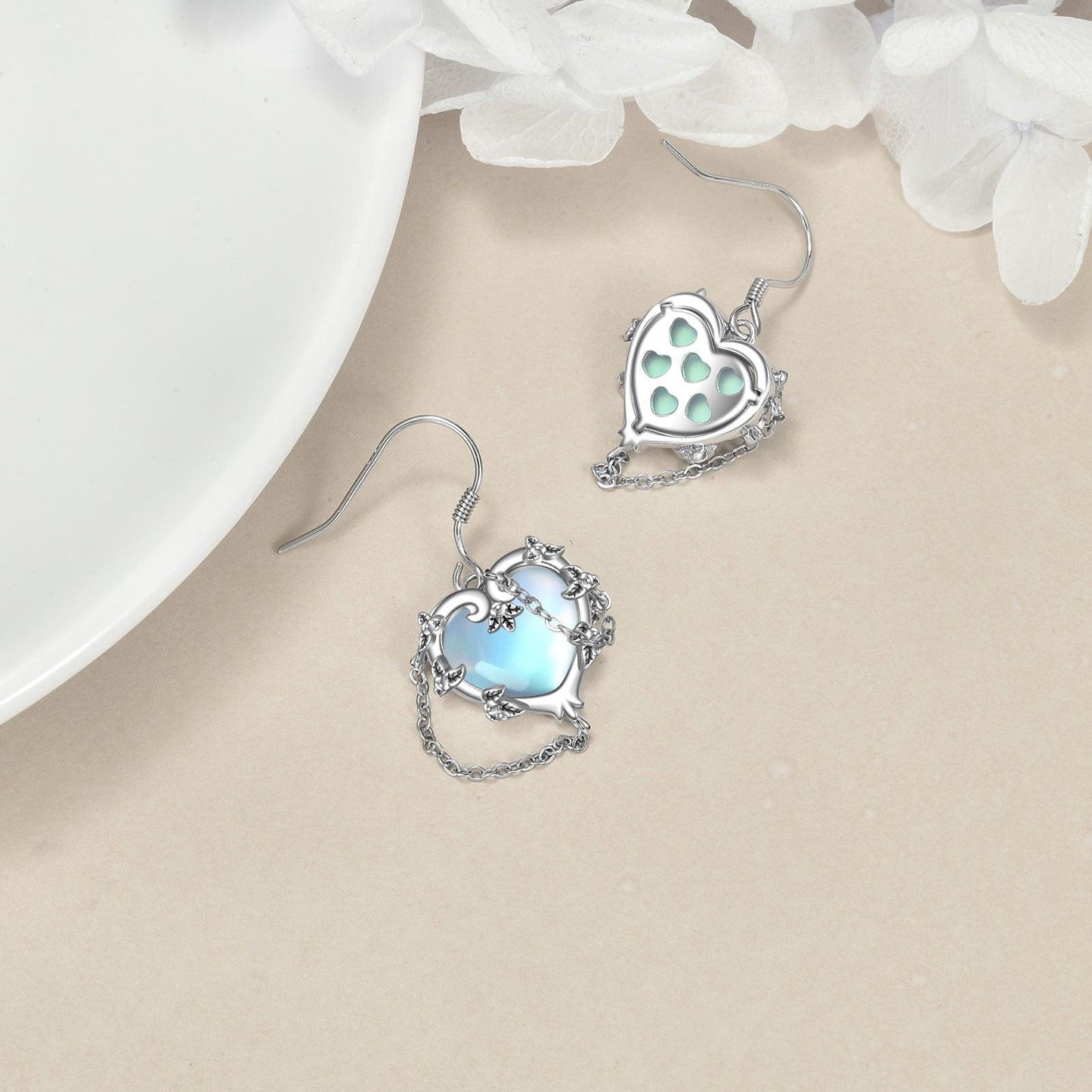 Witches Heart Moonstone Earrings | Daily Wear