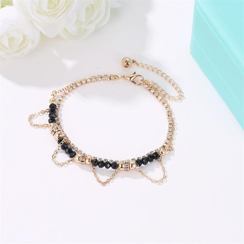 Beaded Diamond Tassel Bracelet | Fashion Jewelry
