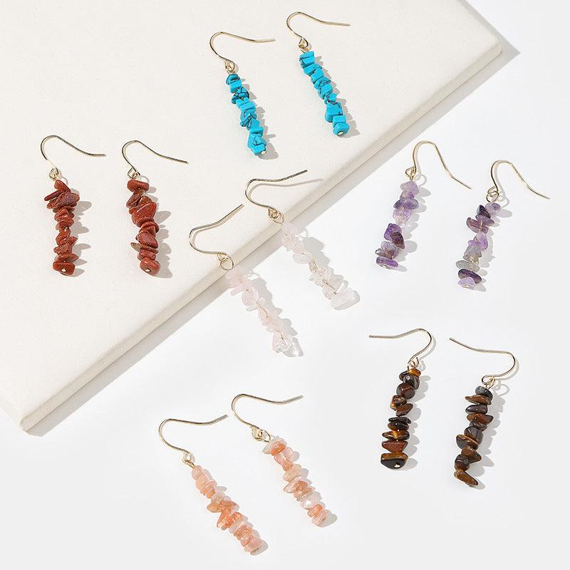 Natural Crystal Stone Earrings