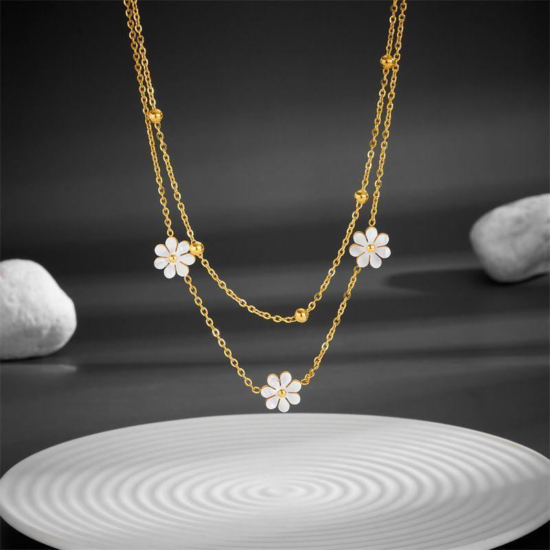 Flower Daisy Double Layering Jewelry Set | Daily Wear