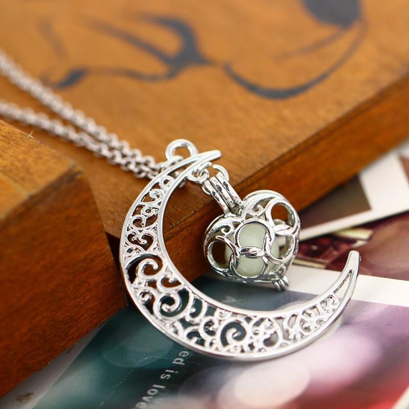 Glowing Pendant Silver Plated Necklace | Daily Wear