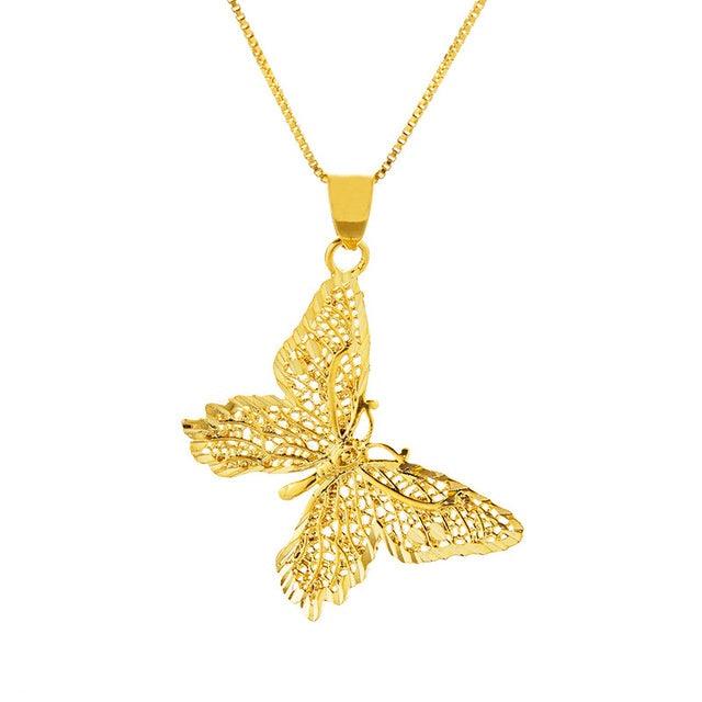 Butterfly Pendant Necklace | Daily Wear Gold