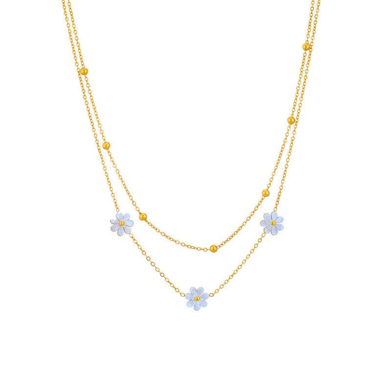Flower Daisy Double Layering Jewelry Set | Daily Wear