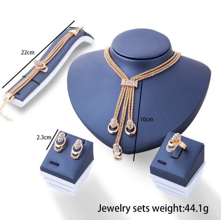 Golden Crystal Necklace Set | Party Collection