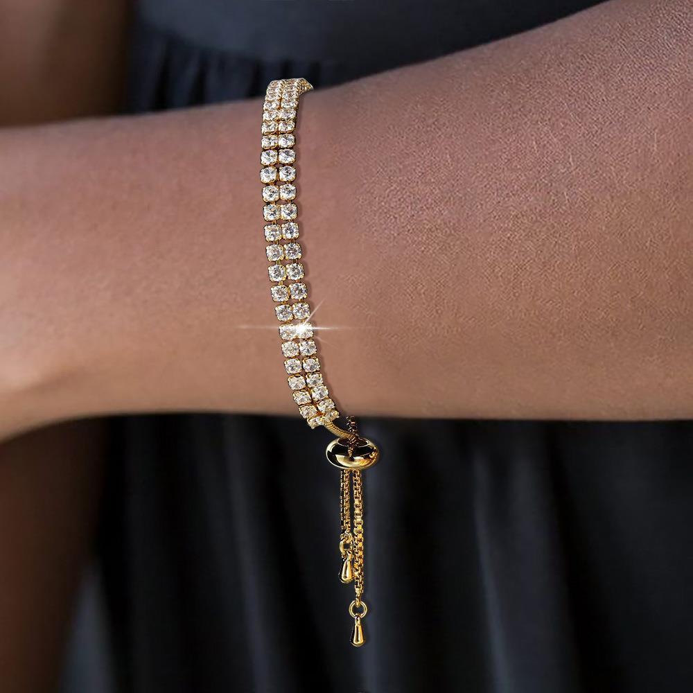 Fashion Double Row Zircon Bracelet | Fashion Jewelry