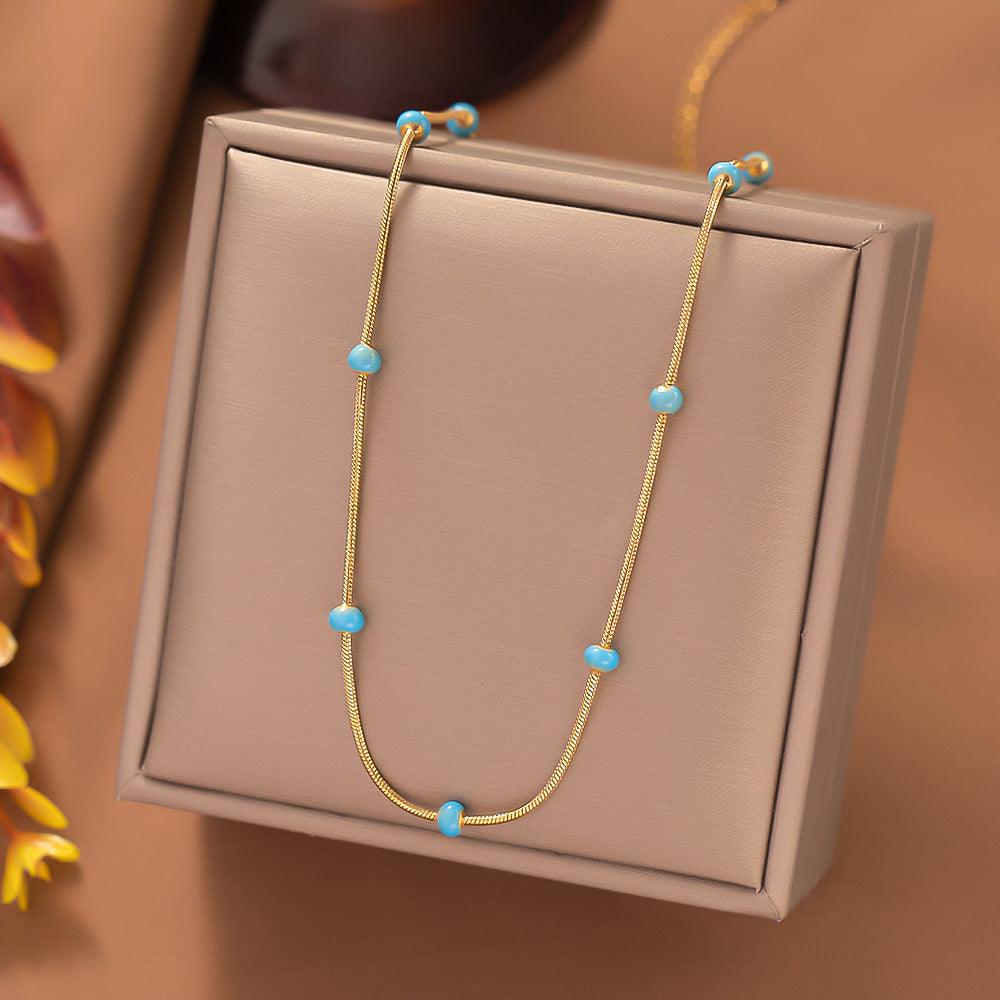 Necklace For Women With Green Pearl Gold | Daily Wear