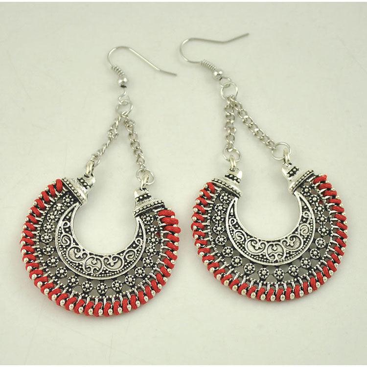 Bohemian Vintage Earrings Red