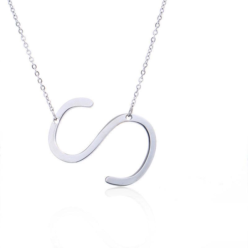 Initial Letter Pendant & Necklace | Gold Plated Silver S