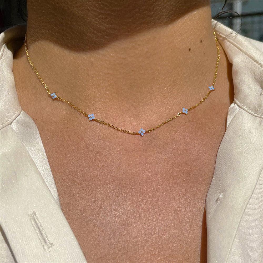 Blue Flower Necklace - Beach Wear