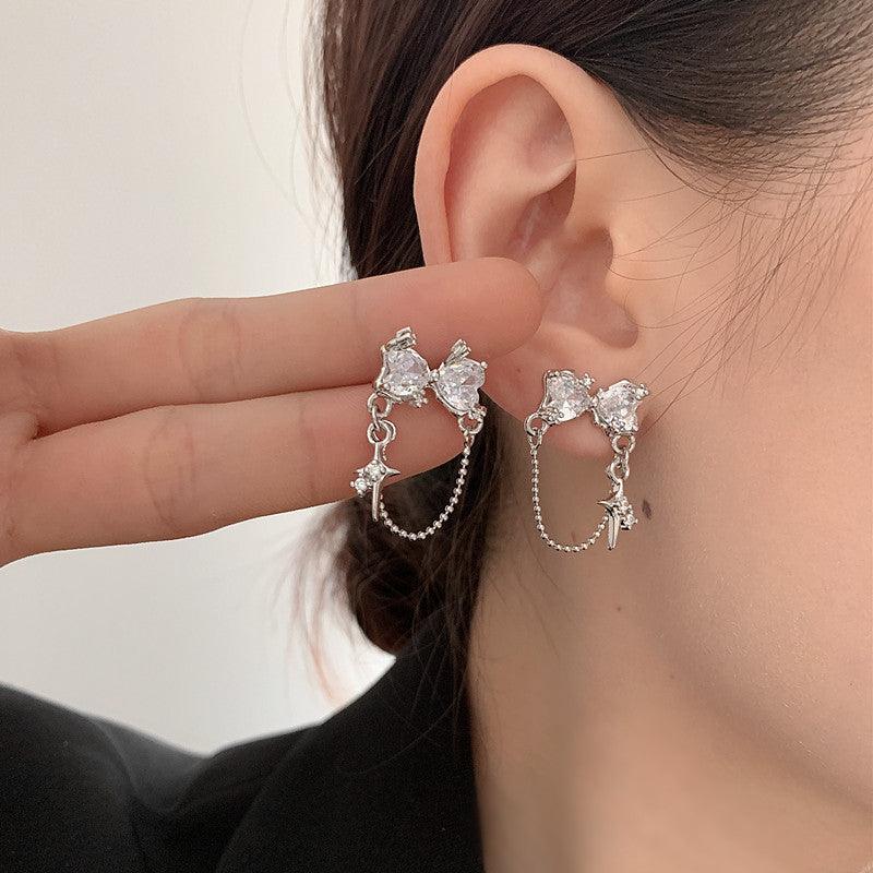 Elegant Love Chain Earrings | Daily Wear Picture Color