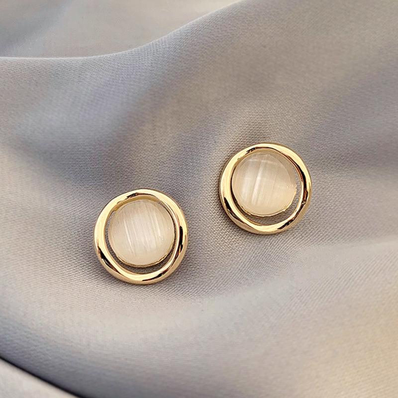High Sense Opal Sun Flower Earrings Fashion Jewelry Round